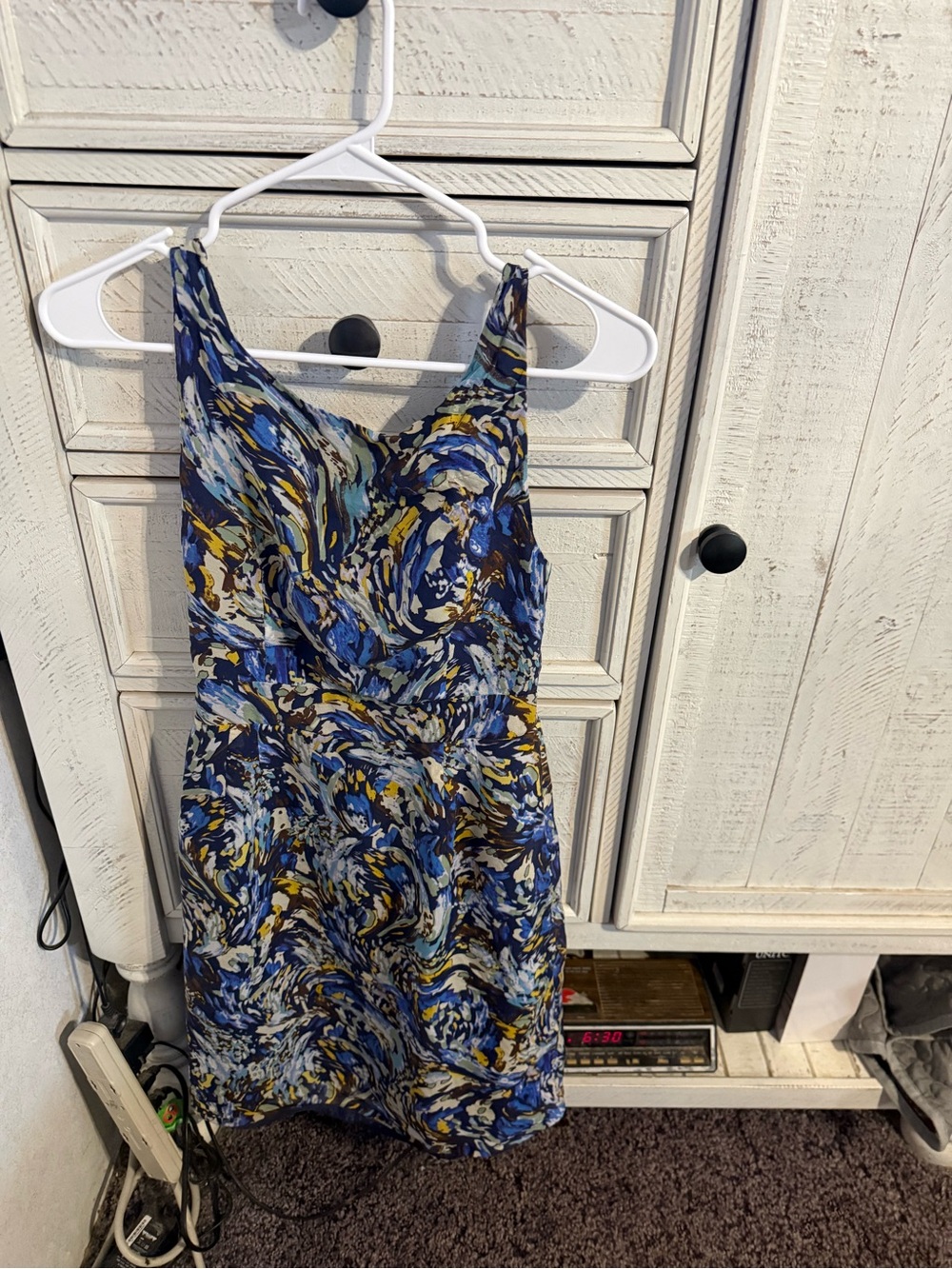 Moulinette Soeurs Blue & Yellow Abstract Mini Dress